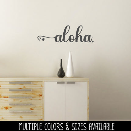 Cursive Aloha Hearts Vinyl Decal/Sticker