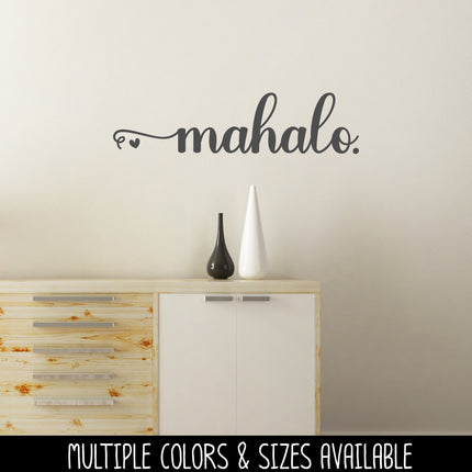 Cursive Mahalo Hearts Vinyl Decal/Sticker