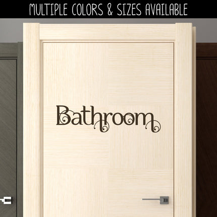Scrolling Bathroom Vinyl Decal/Sticker