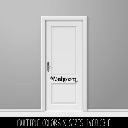 Scrolling Washroom Vinyl Decal/Sticker