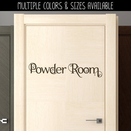 Scrolling Powder Room Vinyl Decal/Sticker