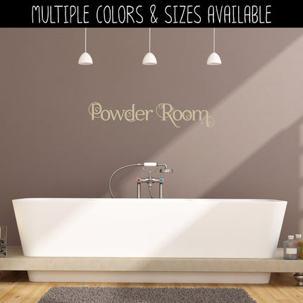 Scrolling Powder Room Vinyl Decal/Sticker
