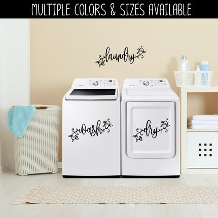Floral  Laundry Vinyl Decal/Sticker