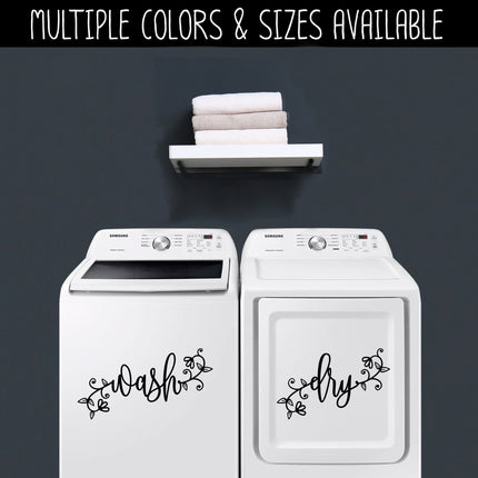 Floral Wash and Dry Vinyl Decal/Sticker Set