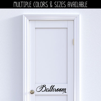 Antique Script Bathroom Vinyl Decal/Sticker l