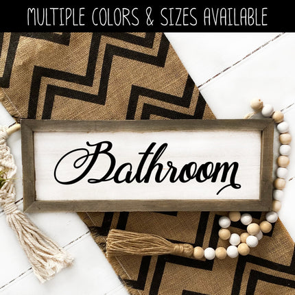 Antique Script Bathroom Vinyl Decal/Sticker l
