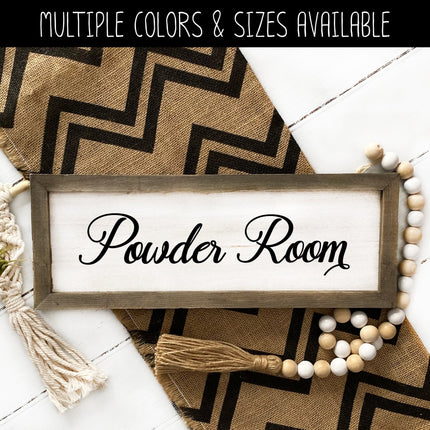 Antique Script Powder Room Vinyl Decal/Sticker