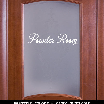 Antique Script Powder Room Vinyl Decal/Sticker