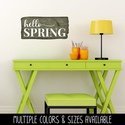 Hello Spring Cursive w/ Tail Vinyl Decal/Sticker