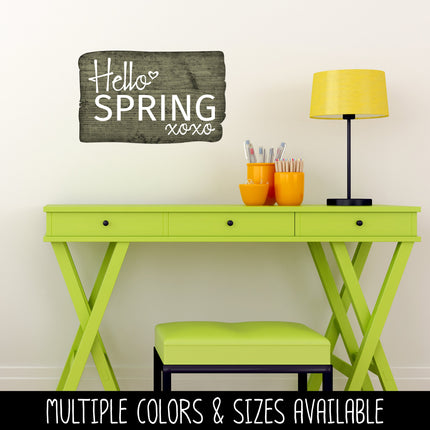 Hello Spring w/Hugs & Kisses Vinyl Decal/Sticker