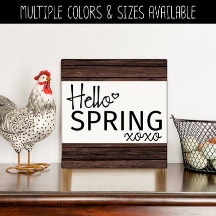 Hello Spring w/Hugs & Kisses Vinyl Decal/Sticker