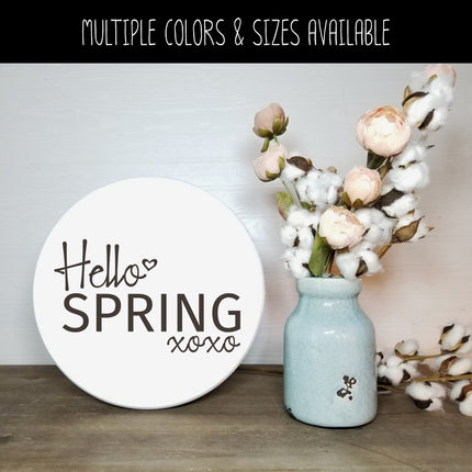 Hello Spring w/Hugs & Kisses Vinyl Decal/Sticker