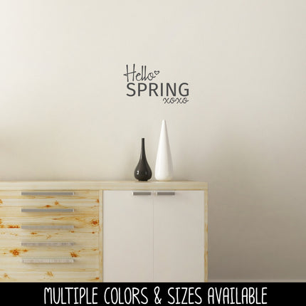 Hello Spring w/Hugs & Kisses Vinyl Decal/Sticker