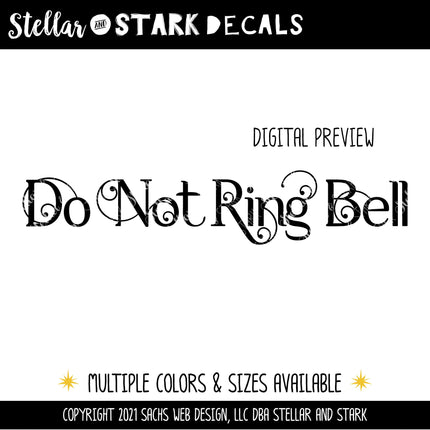 Scrolling Do Not Ring Bell Vinyl Decal/Sticker