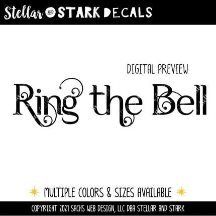 Scrolling Ring the Bell Vinyl Decal/Sticker