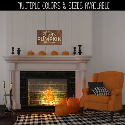 Hello Pumpkin w/Arrow Stacked Vinyl Decal/Sticker