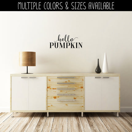 Hello Pumpkin w/Tails Stacked Vinyl Decal/Sticker
