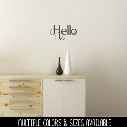 Scrolling Hello Vinyl Decal/Sticker