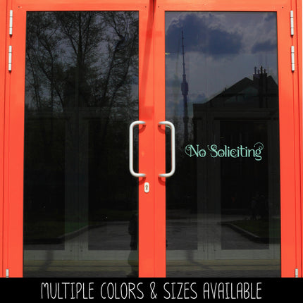 Scrolling No Soliciting Vinyl Decal/Sticker