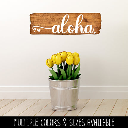 Cursive Aloha Hearts Vinyl Decal/Sticker