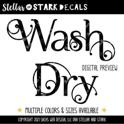 Scrolling Wash and Dry Vinyl Decal/Sticker Set