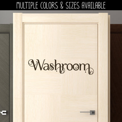 Scrolling Washroom Vinyl Decal/Sticker