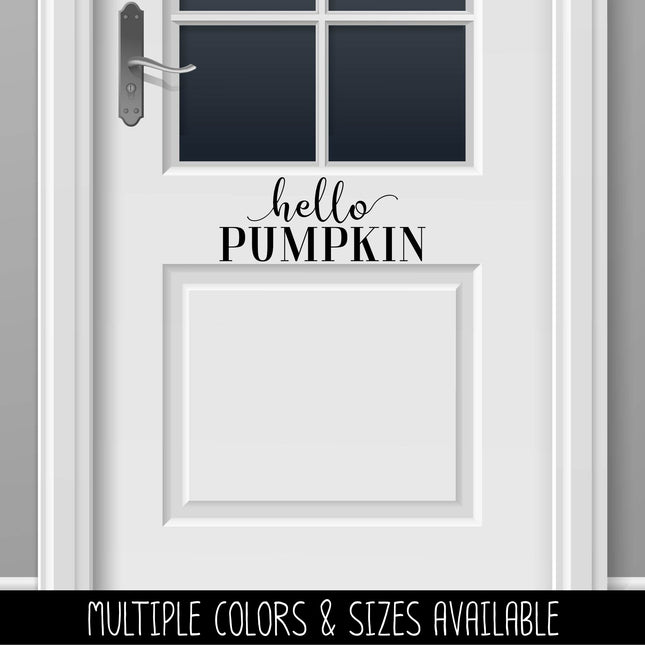 Hello Pumpkin w/Tails Stacked Vinyl Decal/Sticker