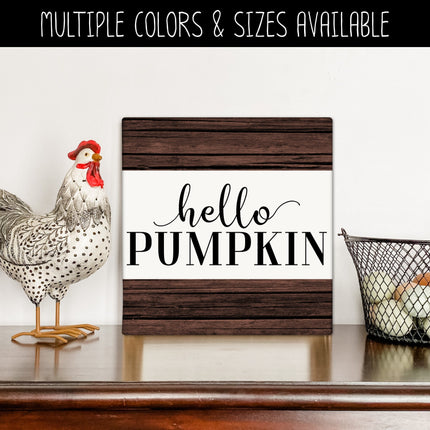 Hello Pumpkin w/Tails Stacked Vinyl Decal/Sticker