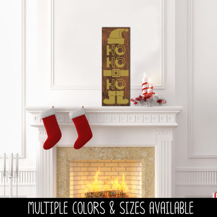 Vertical HO HO HO Santa Vinyl Decal/Sticker