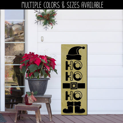 Vertical HO HO HO Santa Vinyl Decal/Sticker