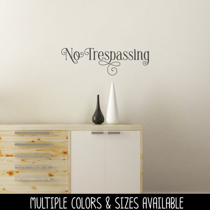 Ornamental No Trespassing Vinyl Decal/Sticker