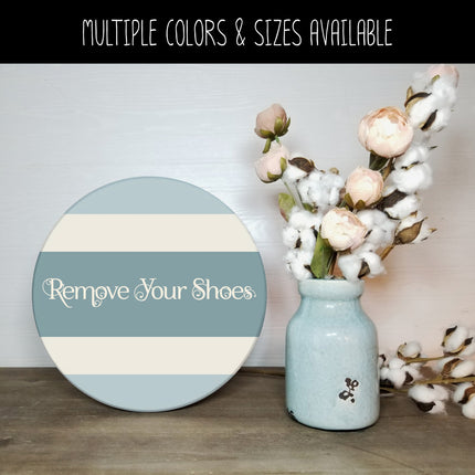 Scrolling Remove Your Shoes Vinyl Decal/Sticker