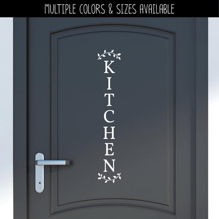 Vertical Kitchen Curved Leaves Vinyl Decal/Sticker