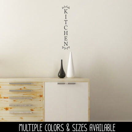 Vertical Kitchen Curved Leaves Vinyl Decal/Sticker