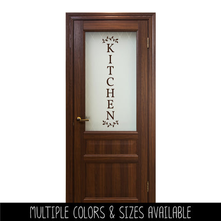 Vertical Kitchen Curved Leaves Vinyl Decal/Sticker
