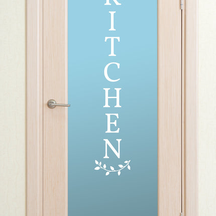 Vertical Kitchen Curved Leaves Vinyl Decal/Sticker