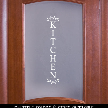 Vertical Kitchen Curved Leaves Vinyl Decal/Sticker