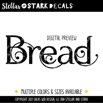 Scrolling Bread Vinyl Decal/Sticker