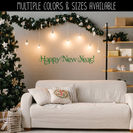 Scrolling Happy New Year Vinyl Decal/Sticker