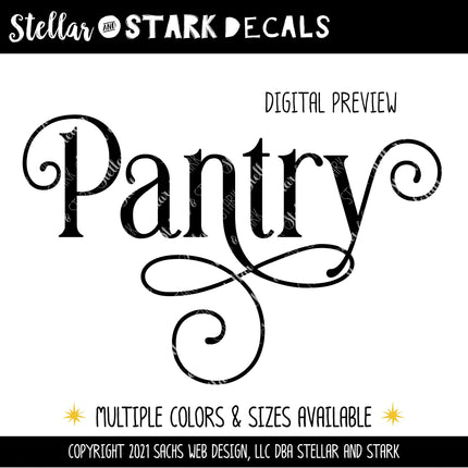 Ornamental Pantry Vinyl Decal/Sticker