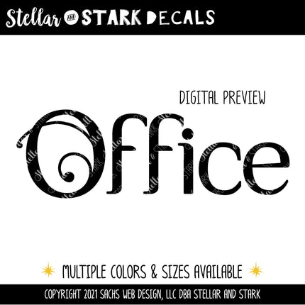 Scrolling Office Vinyl Decal/Sticker