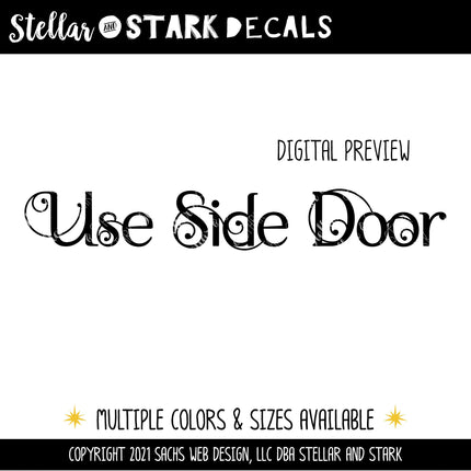 Scrolling Use Side Door Vinyl Decal/Sticker