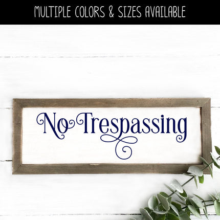 Ornamental No Trespassing Vinyl Decal/Sticker