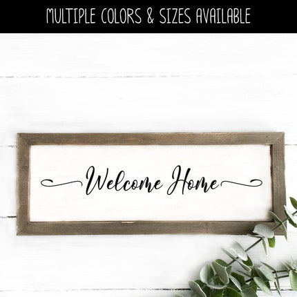 Cursive Welcome with Swirl Home Vinyl Decal/Sticker