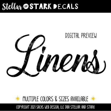 Linens Vinyl Decal/Sticker