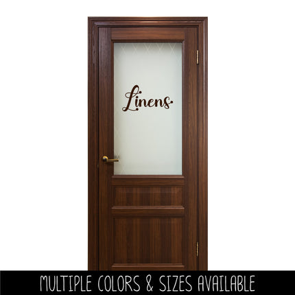 Cursive Linens Vinyl Decal/Sticker