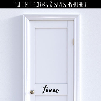 Cursive Linens Vinyl Decal/Sticker