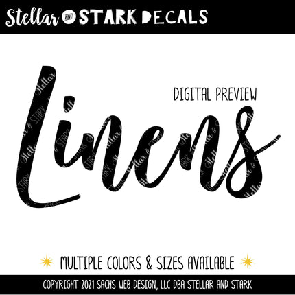 Linens Vinyl Decal/Sticker