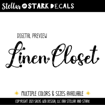Linen Closet Vinyl Decal/Sticker