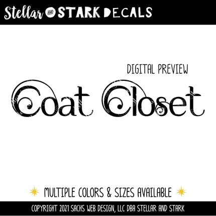 Coat Closet Vinyl Decal/Sticker
